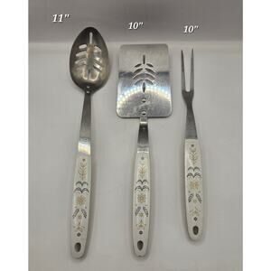Vintage Ekco Flint Harvest Wheat Stainless Steel Utensil Set – 3 Pc